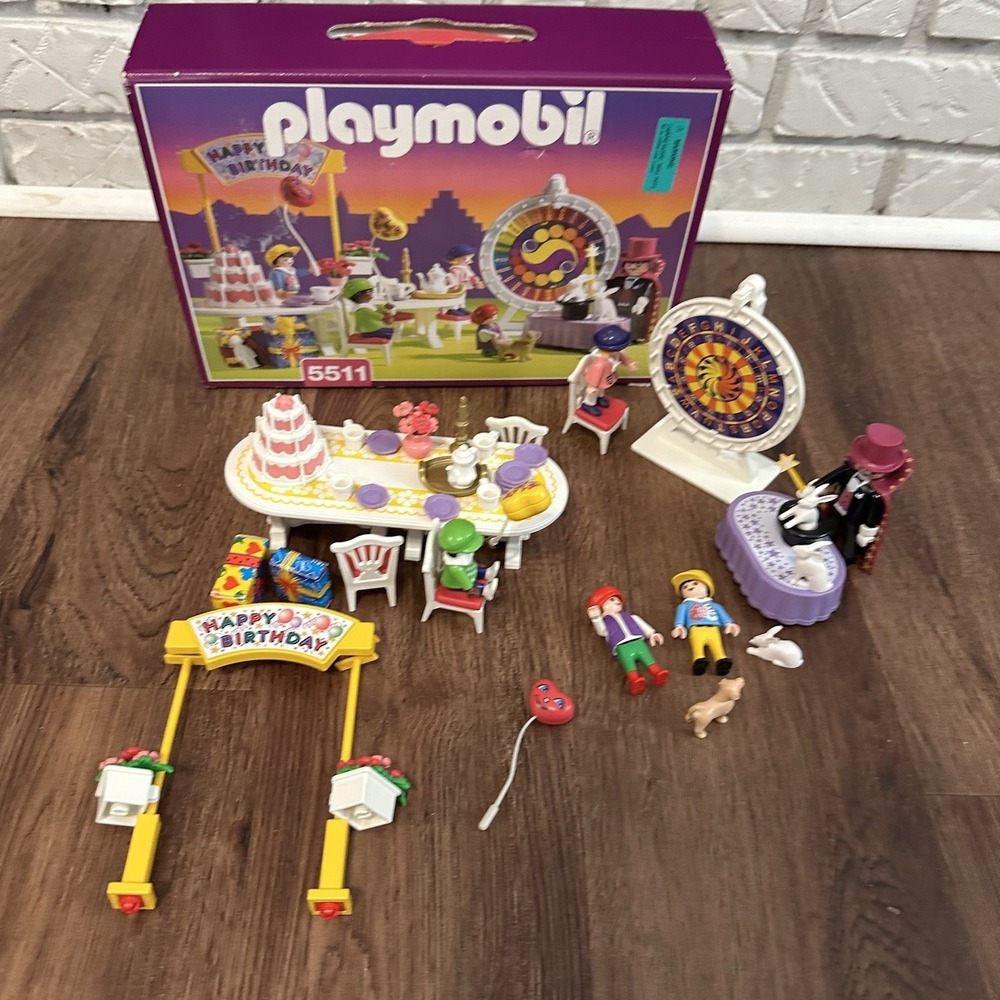 Playmobil 5511 Birthday Party Magic Show Set 2013 Complete Except Sign Base